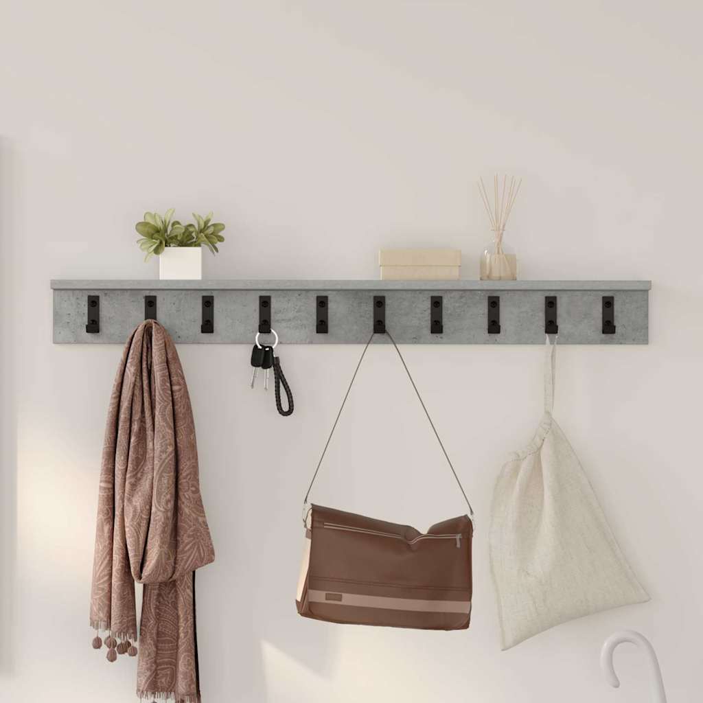 Appendiabiti a muro Grigio cemento 100 x 10,5 x 10,5 cm