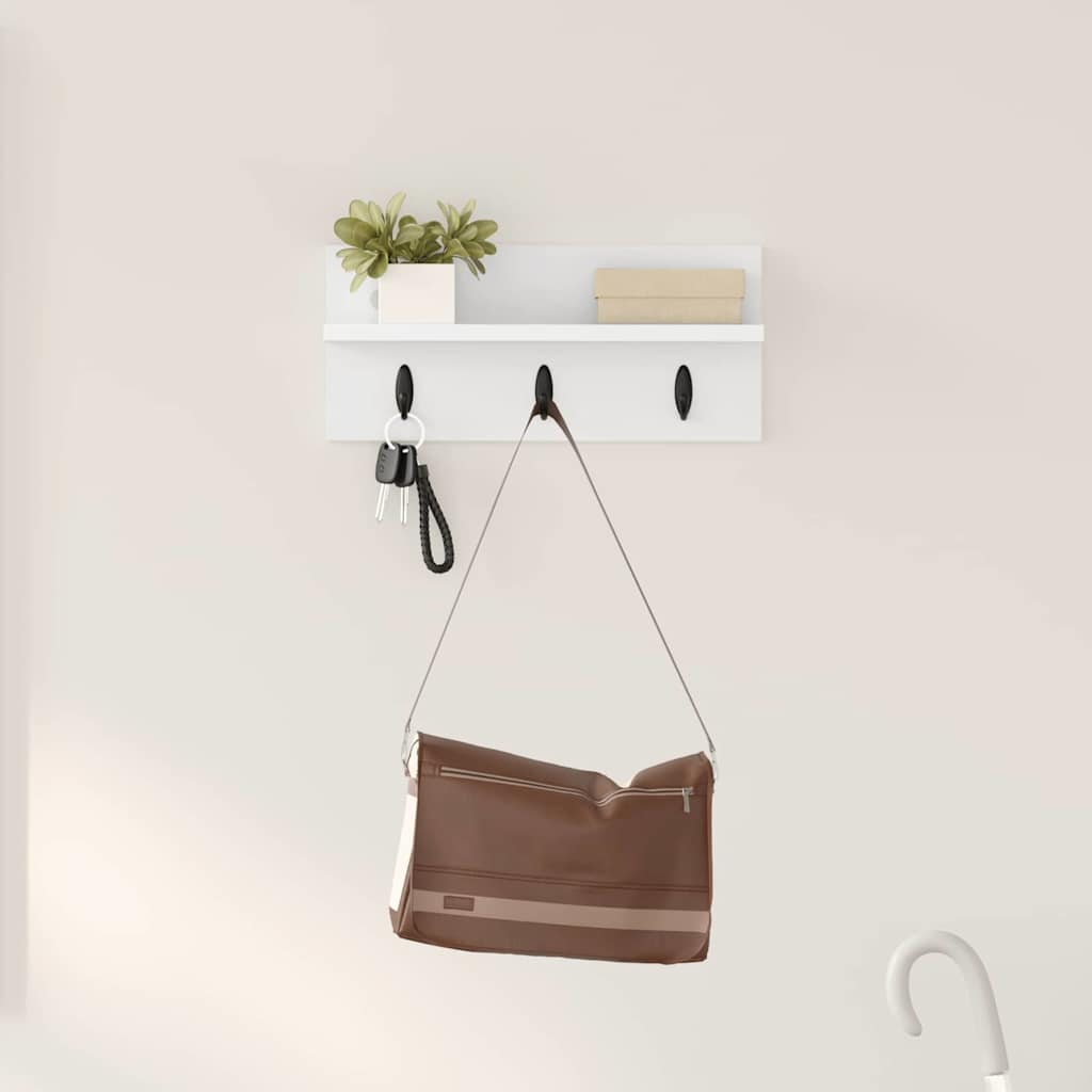 Appendiabiti a muro Bianco 40 x 10,5 x 18 cm Legno multistrato