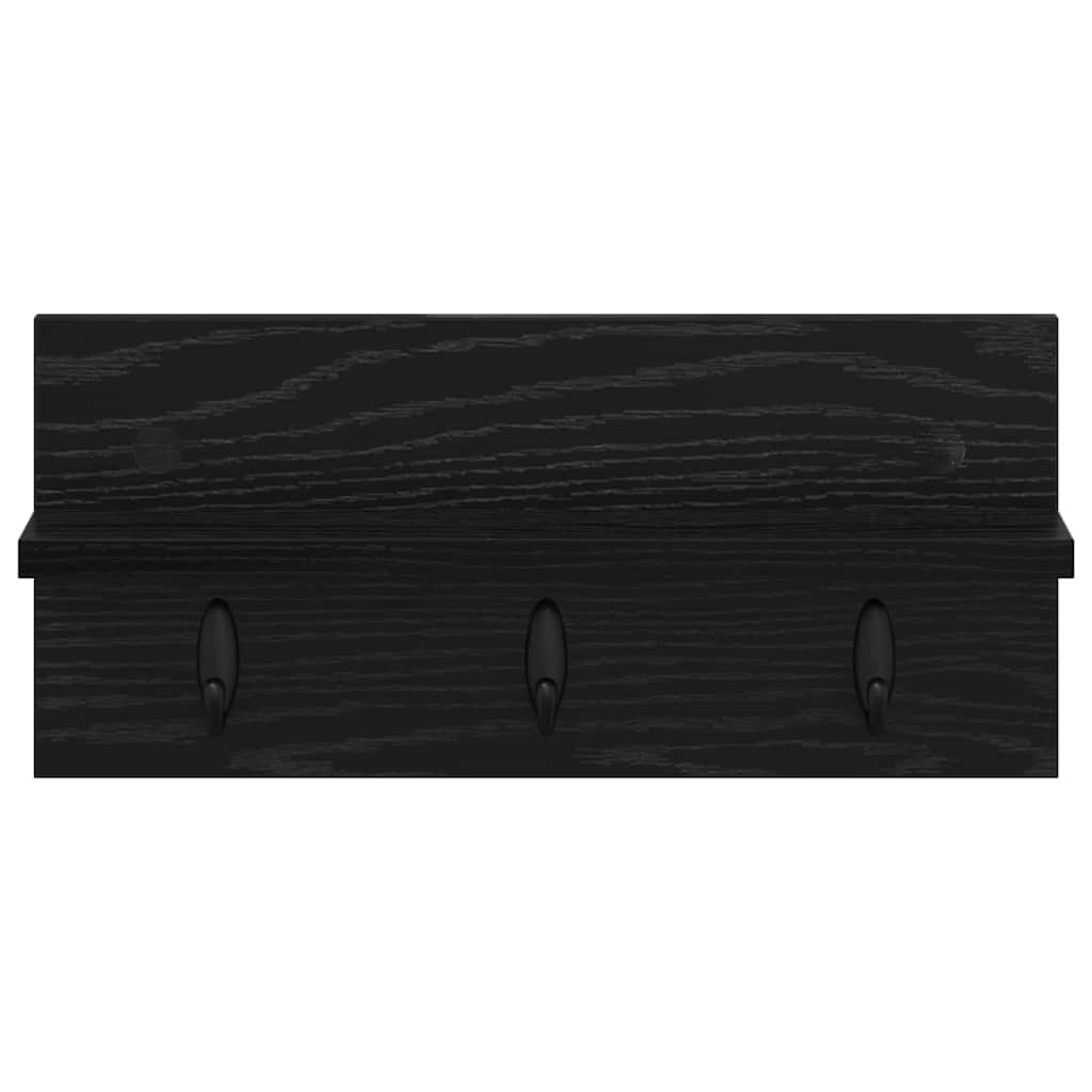 Appendiabiti a muro Rovere Nero 40 x 10,5 x 18 cm