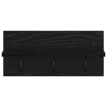 Appendiabiti a muro Rovere Nero 40 x 10,5 x 18 cm
