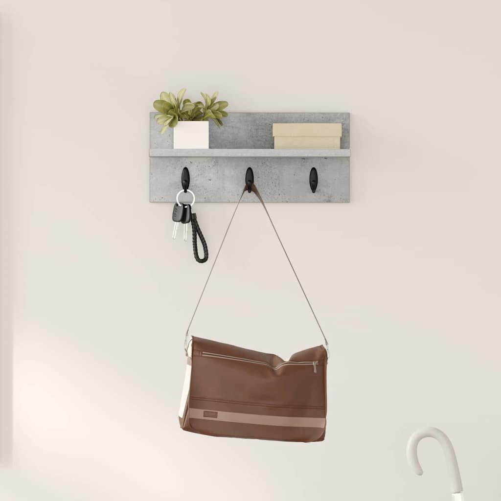 Appendiabiti a muro Grigio cemento 40 x 10,5 x 18 cm