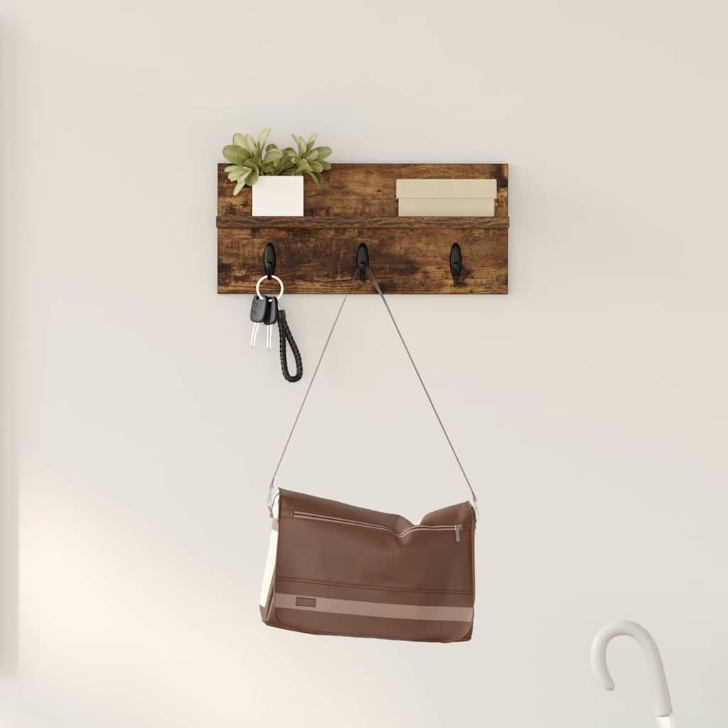 Appendiabiti a muro Rovere fumé 40 x 10,5 x 18 cm