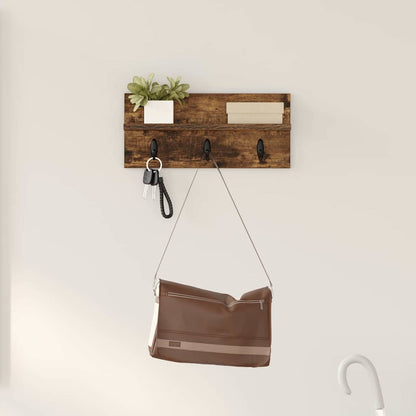 Appendiabiti a muro Rovere fumé 40 x 10,5 x 18 cm
