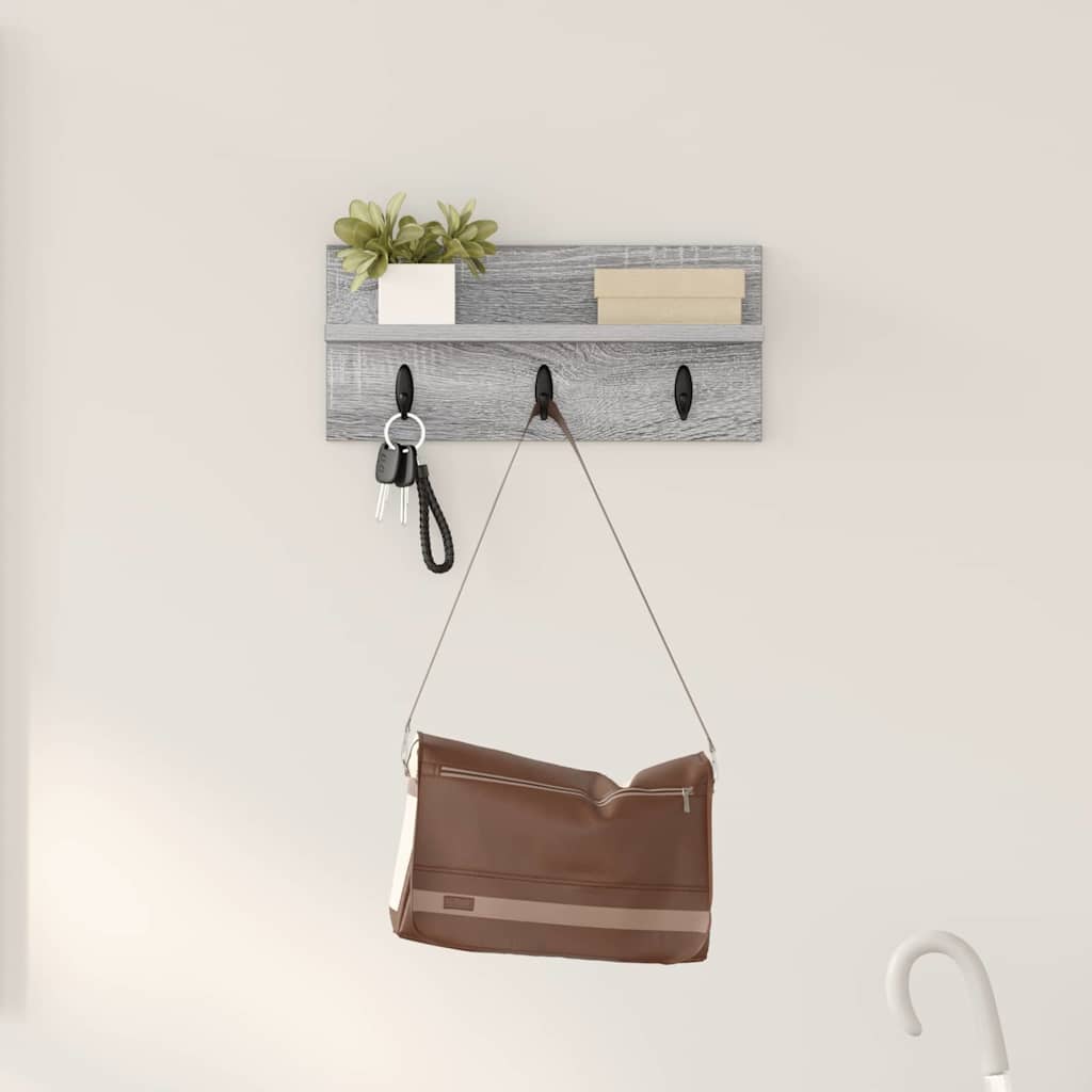 Appendiabiti a muro Grigio Sonoma 40 x 10,5 x 18 cm