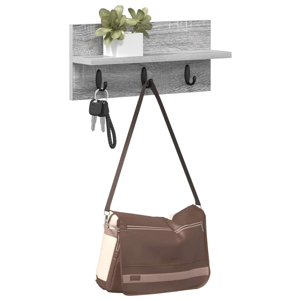 Appendiabiti a muro Grigio Sonoma 40 x 10,5 x 18 cm