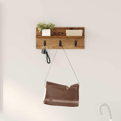 Appendiabiti a muro Legno vecchio 40 x 10,5 x 18 cm