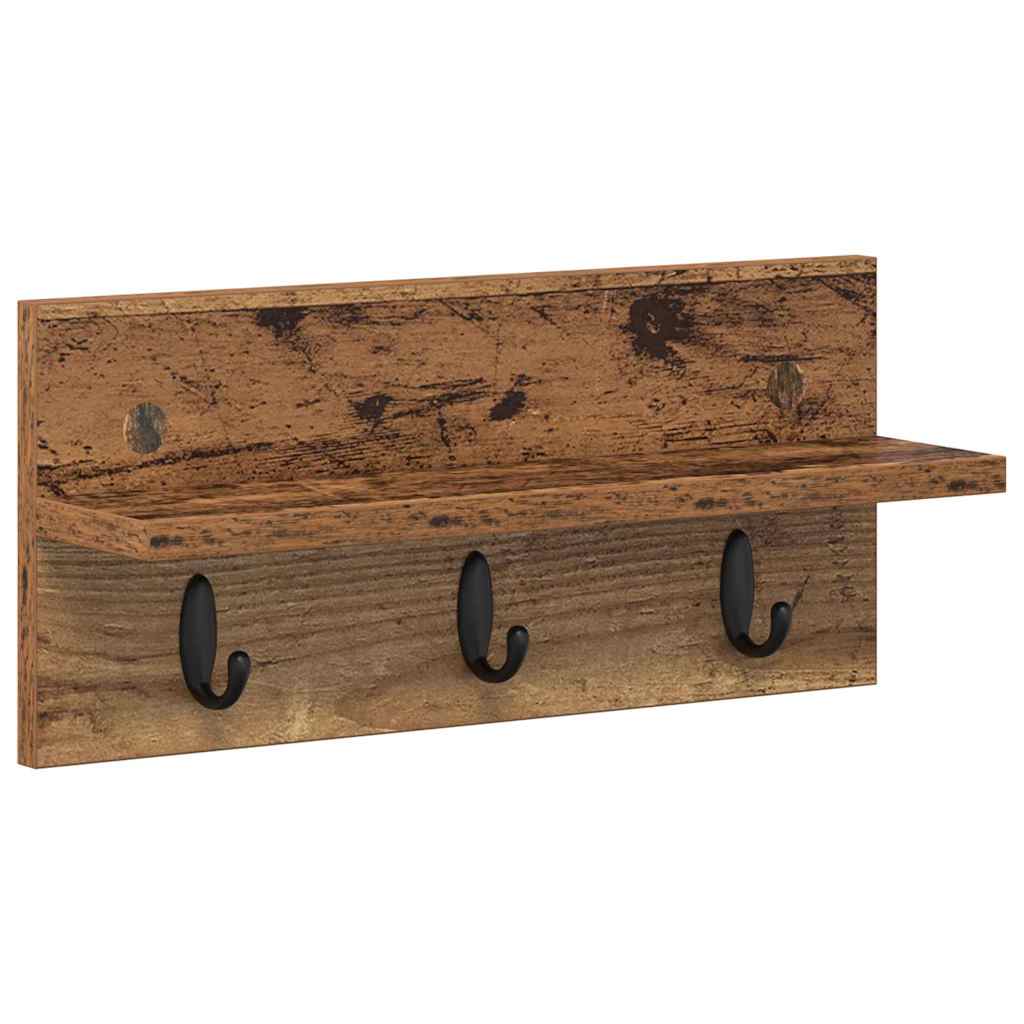 Appendiabiti a muro Legno vecchio 40 x 10,5 x 18 cm
