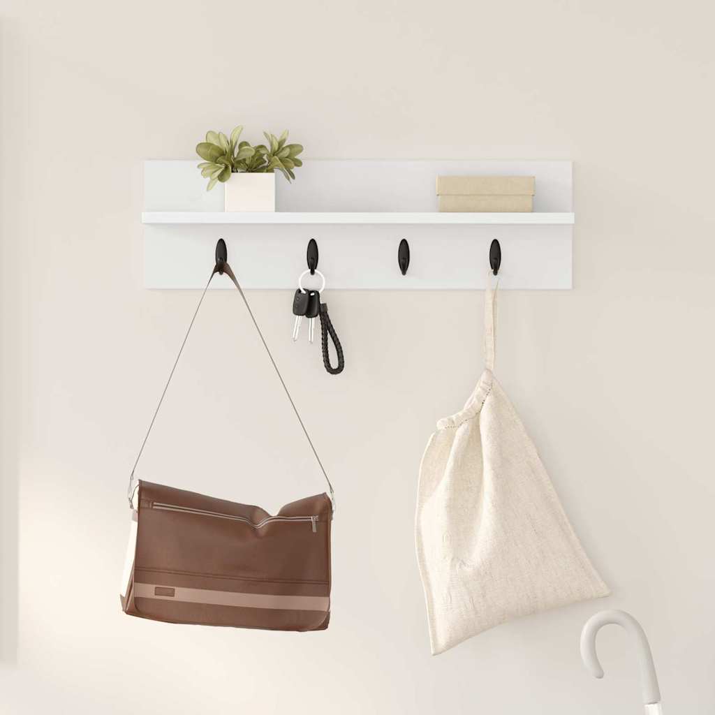 Appendiabiti a muro Bianco 60 x 10,5 x 18 cm Legno multistrato