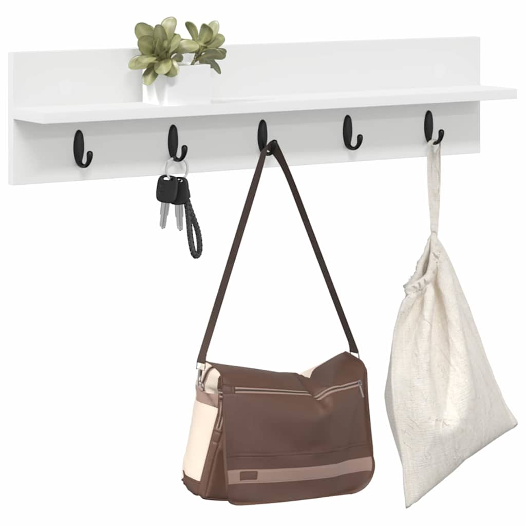 Appendiabiti a muro Bianco 80 x 10,5 x 18 cm Legno multistrato