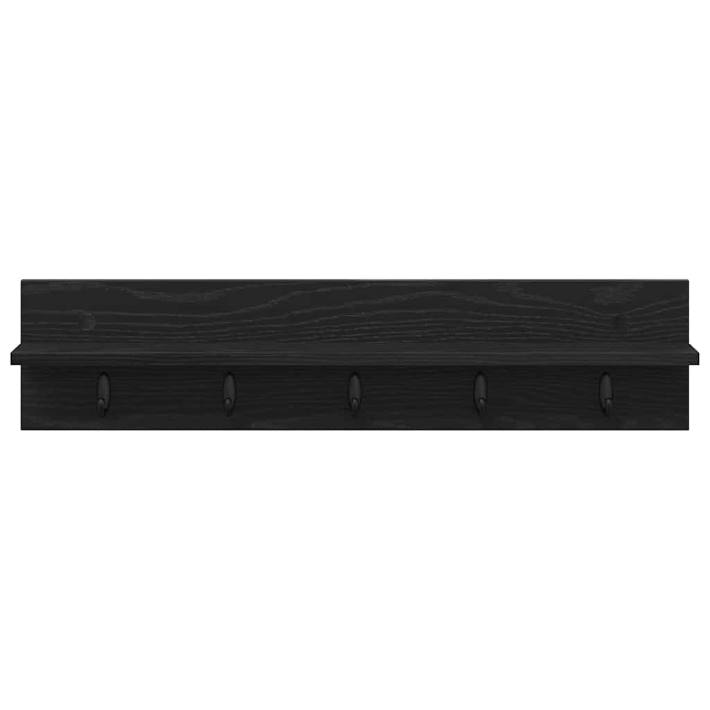 Appendiabiti a muro Rovere Nero 80 x 10,5 x 18 cm