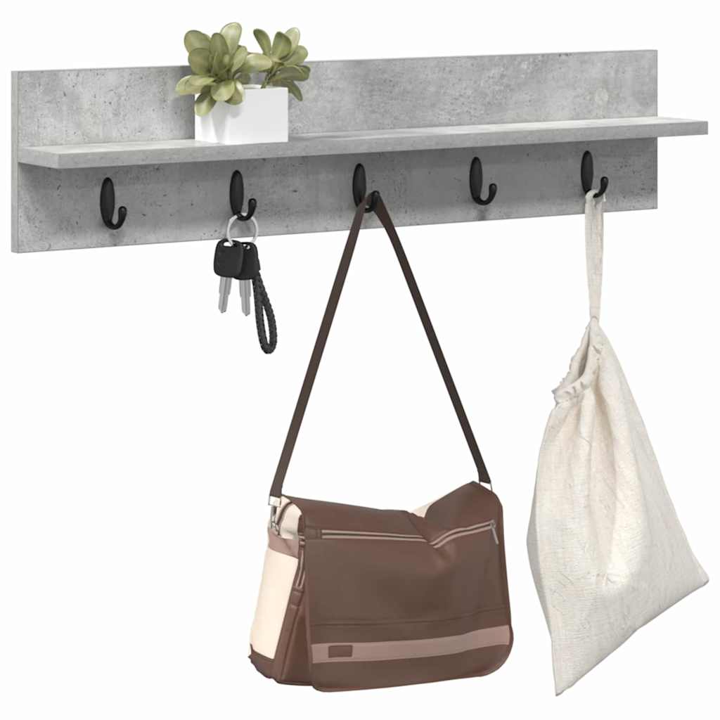Appendiabiti a muro Grigio cemento 80 x 10,5 x 18 cm