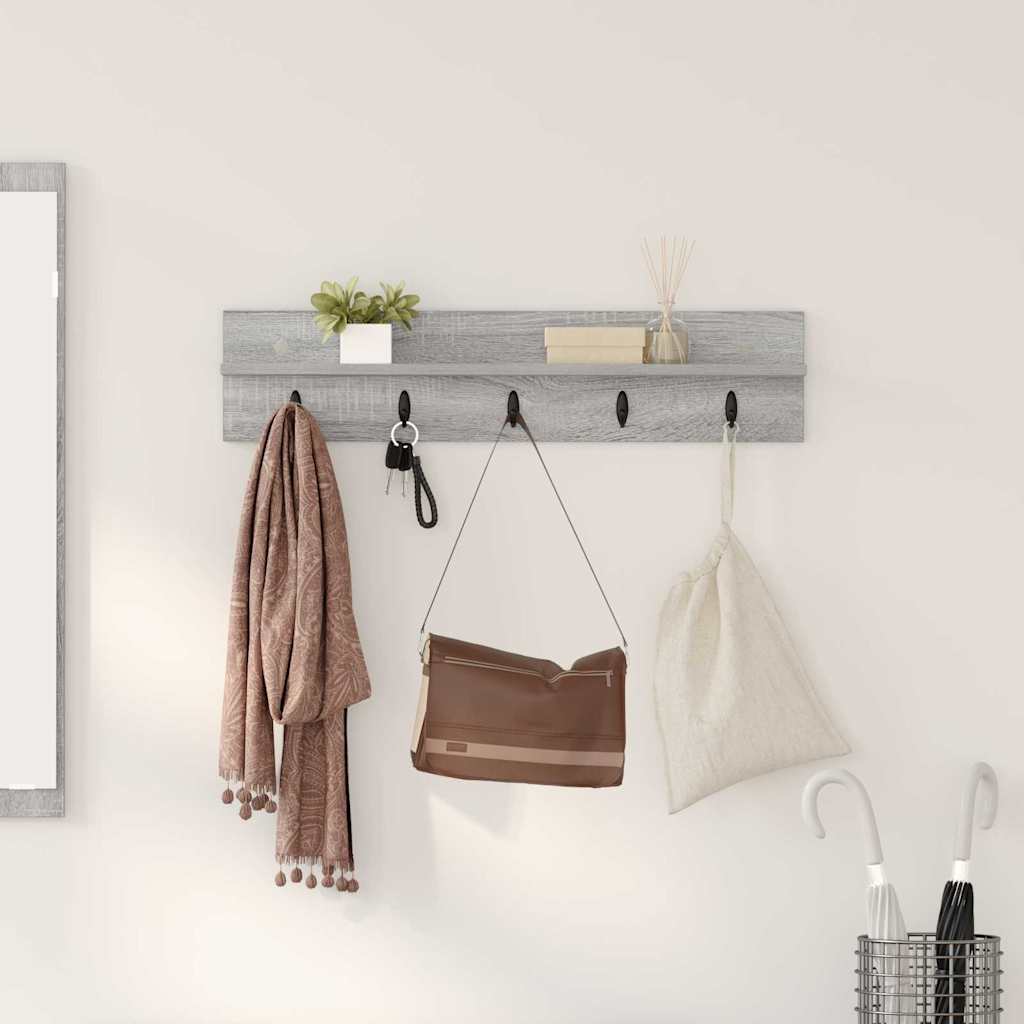Appendiabiti a muro Grigio Sonoma 80 x 10,5 x 18 cm