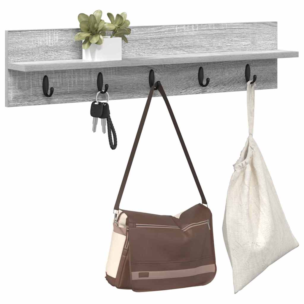 Appendiabiti a muro Grigio Sonoma 80 x 10,5 x 18 cm