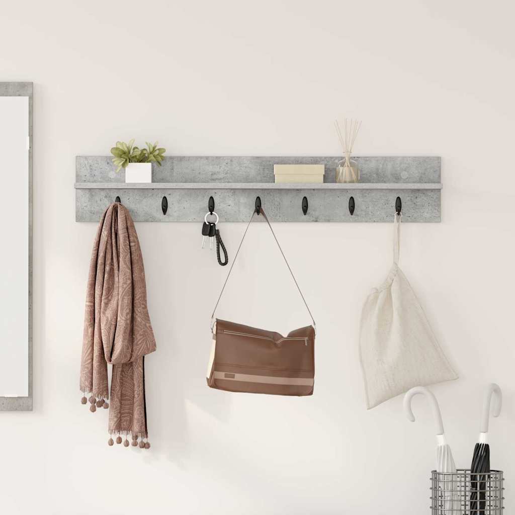 Appendiabiti a muro Grigio cemento 100 x 10,5 x 18 cm