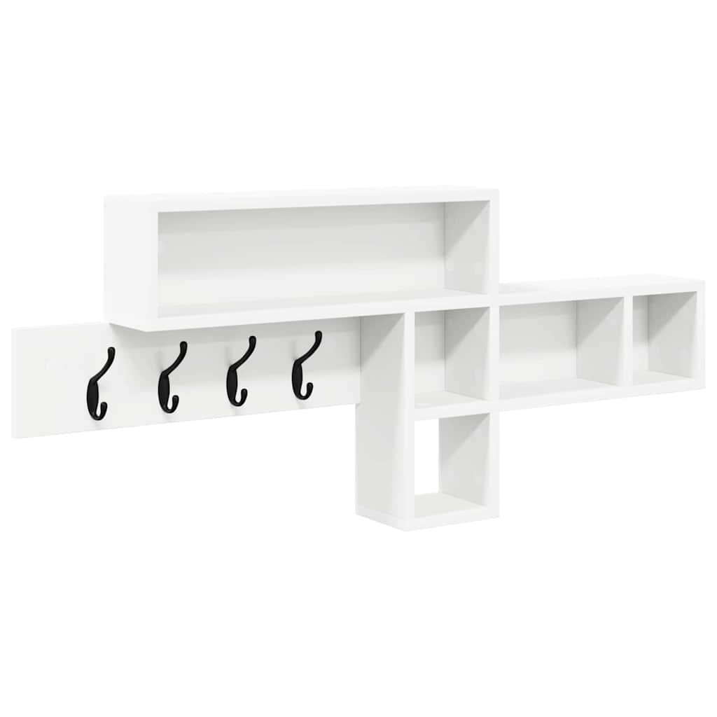 Appendiabiti a muro Bianco 100 x 12 x 43,5 cm Legno multistrato