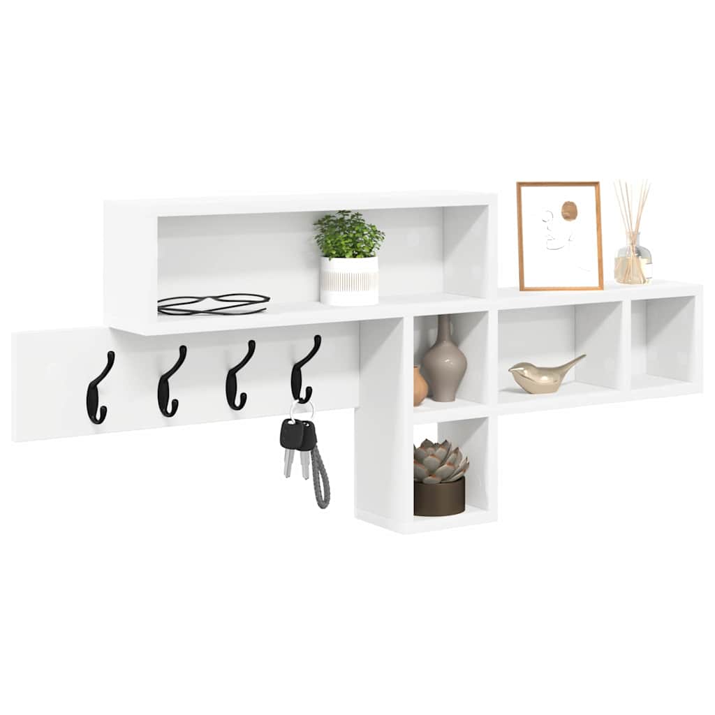Appendiabiti a muro Bianco 100 x 12 x 43,5 cm Legno multistrato