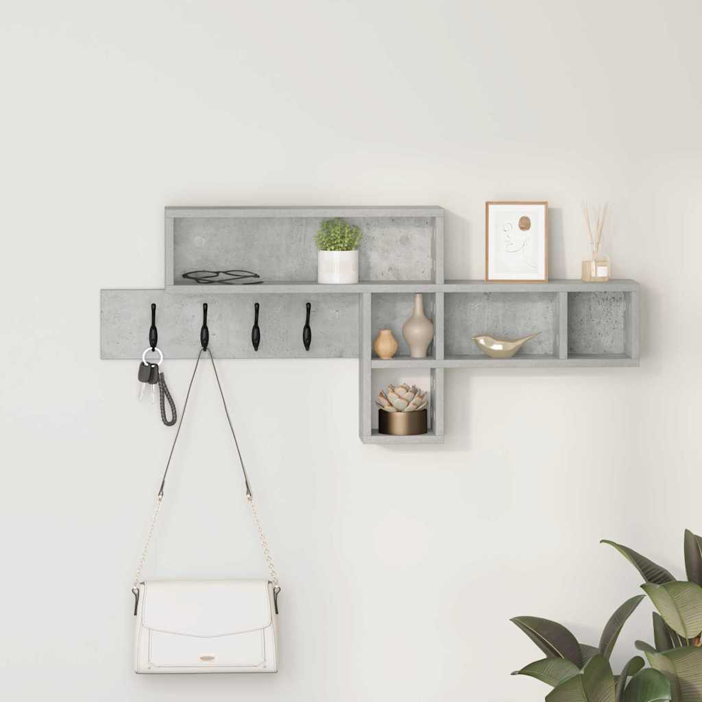 Appendiabiti a muro Grigio cemento 100 x 12 x 43,5 cm