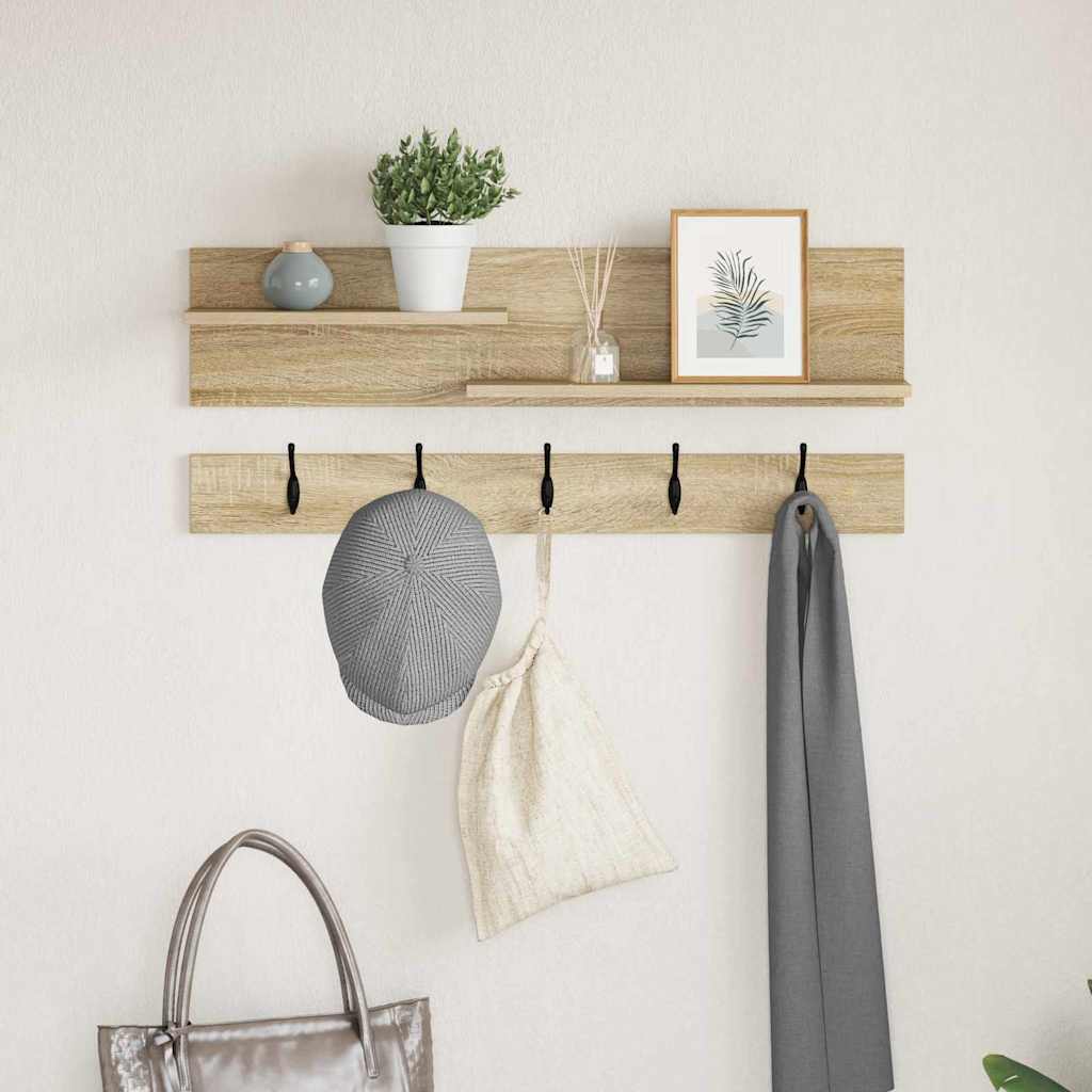 Appendiabiti a muro Rovere Sonoma 90 x 15 x 36 cm