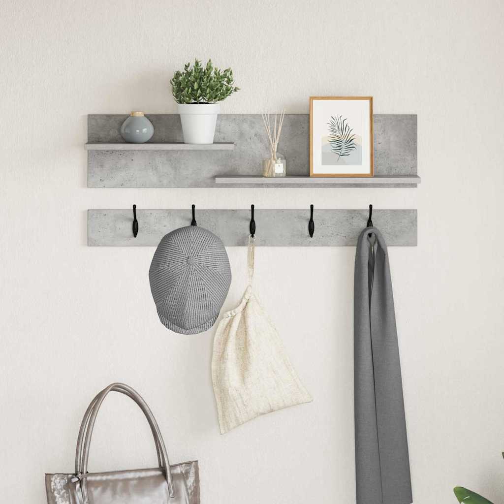 Appendiabiti a muro Grigio cemento 90 x 15 x 36 cm