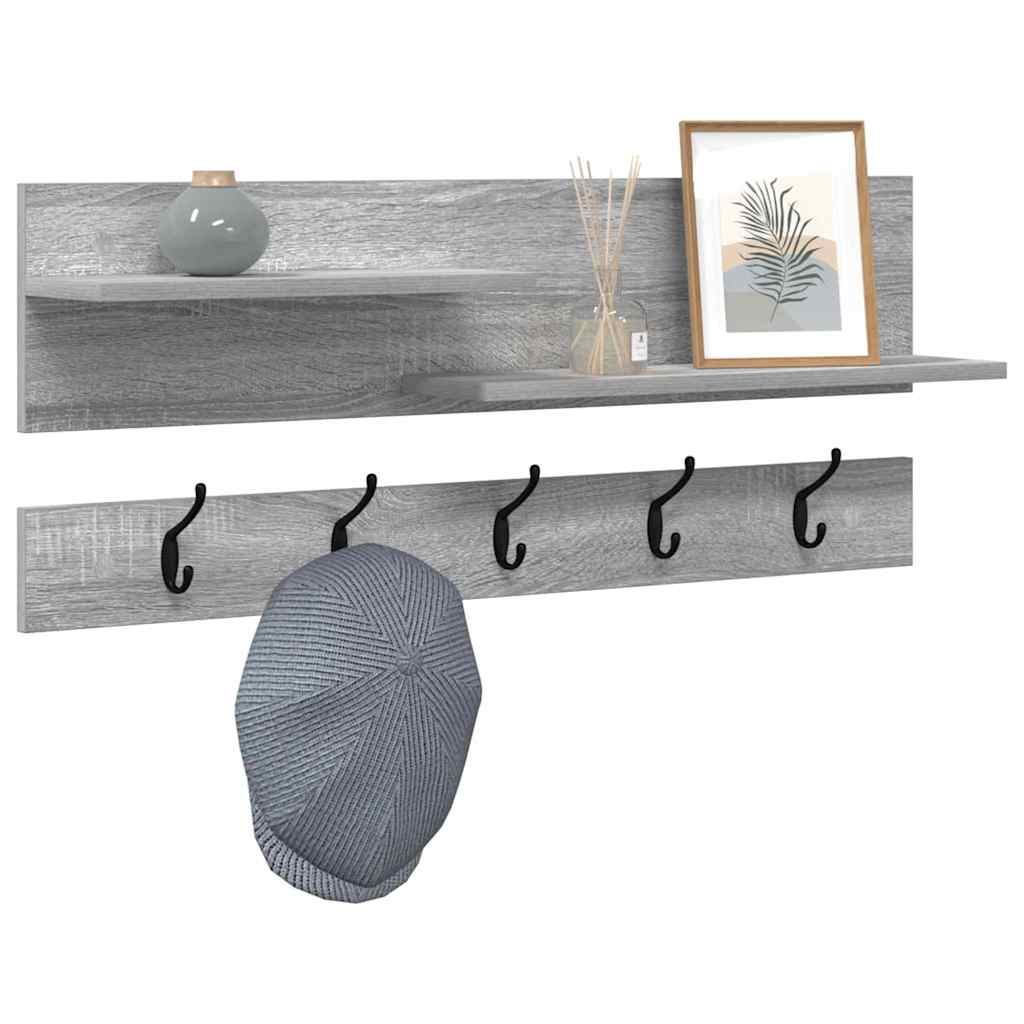 Appendiabiti a muro Grigio Sonoma 90 x 15 x 36 cm