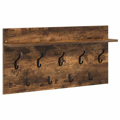 Appendiabiti a muro con lo scaffale Rovere fumÃ© 80 x 40 x 12 cm