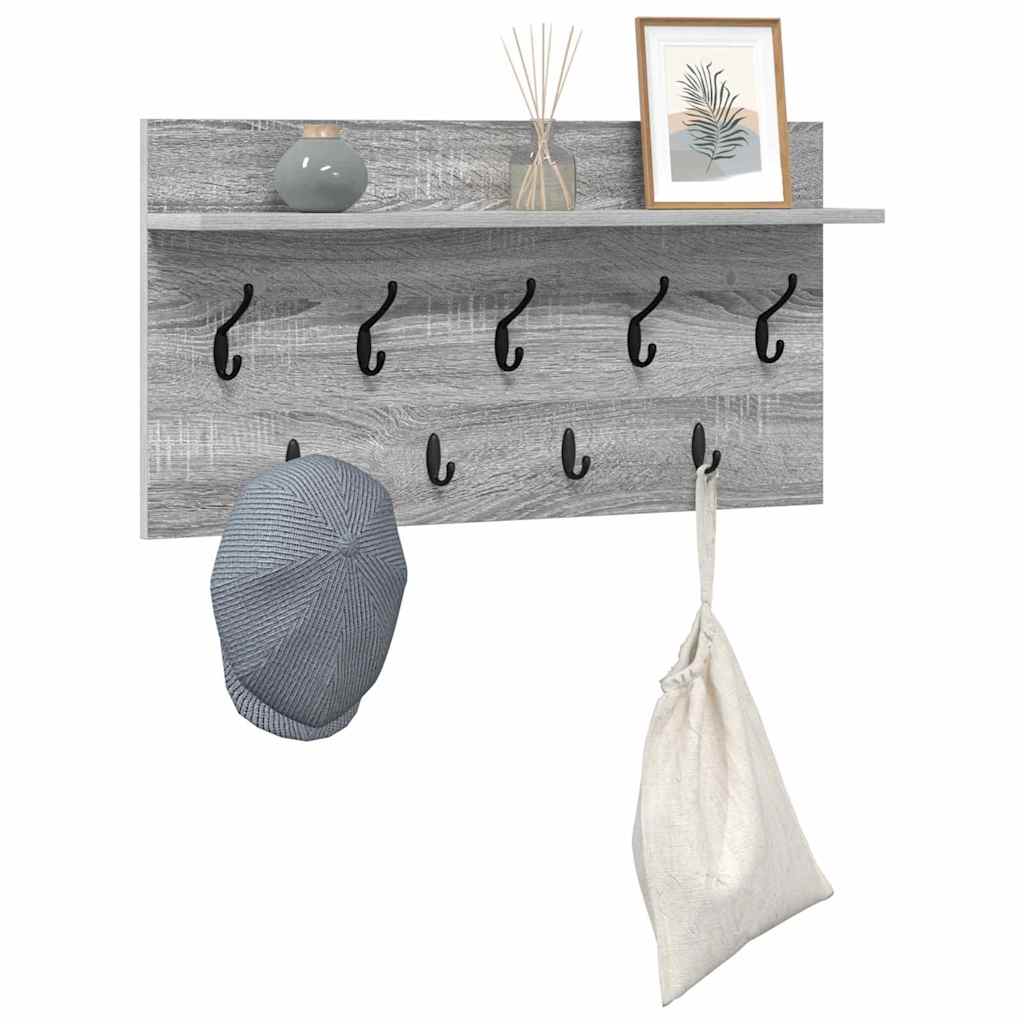 Appendiabiti a muro Grigio Sonoma 80 x 40 x 12 cm