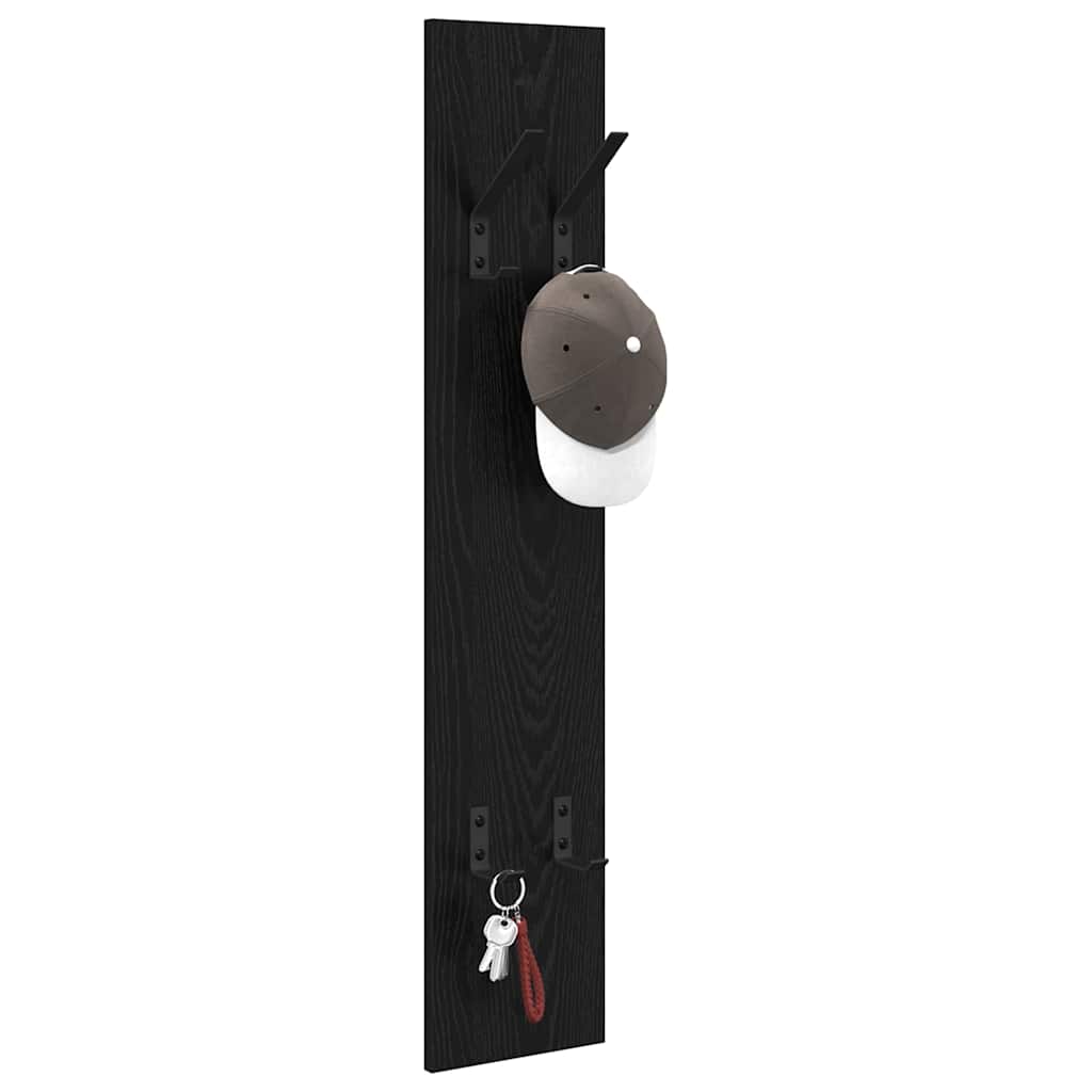 Appendiabiti a muro Rovere nero 20 x 1.5 x 100 cm