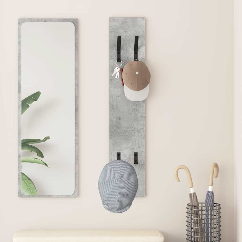 Appendiabiti a muro Grigio cemento 20 x 1.5 x 100 cm