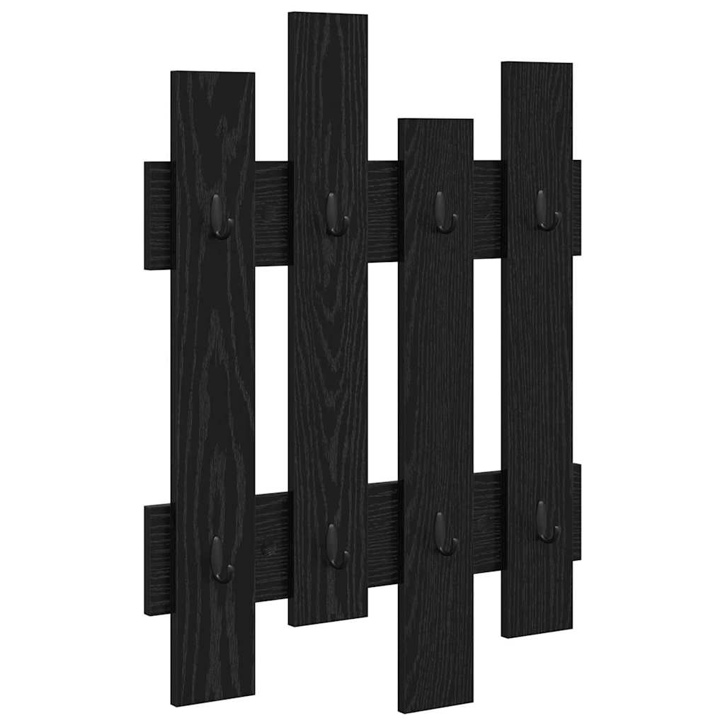 Appendiabiti a muro Rovere Nero 60 x 3 x 82 cm