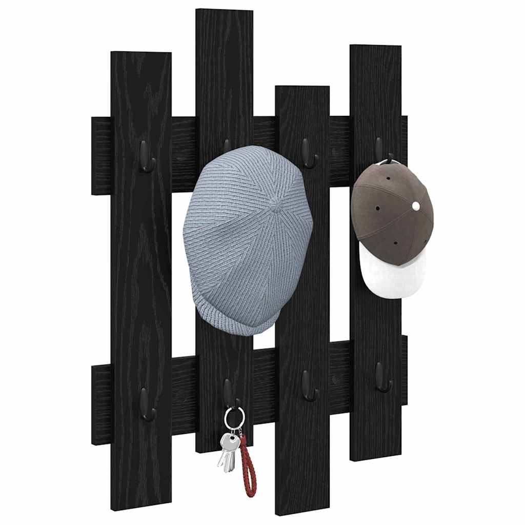 Appendiabiti a muro Rovere Nero 60 x 3 x 82 cm