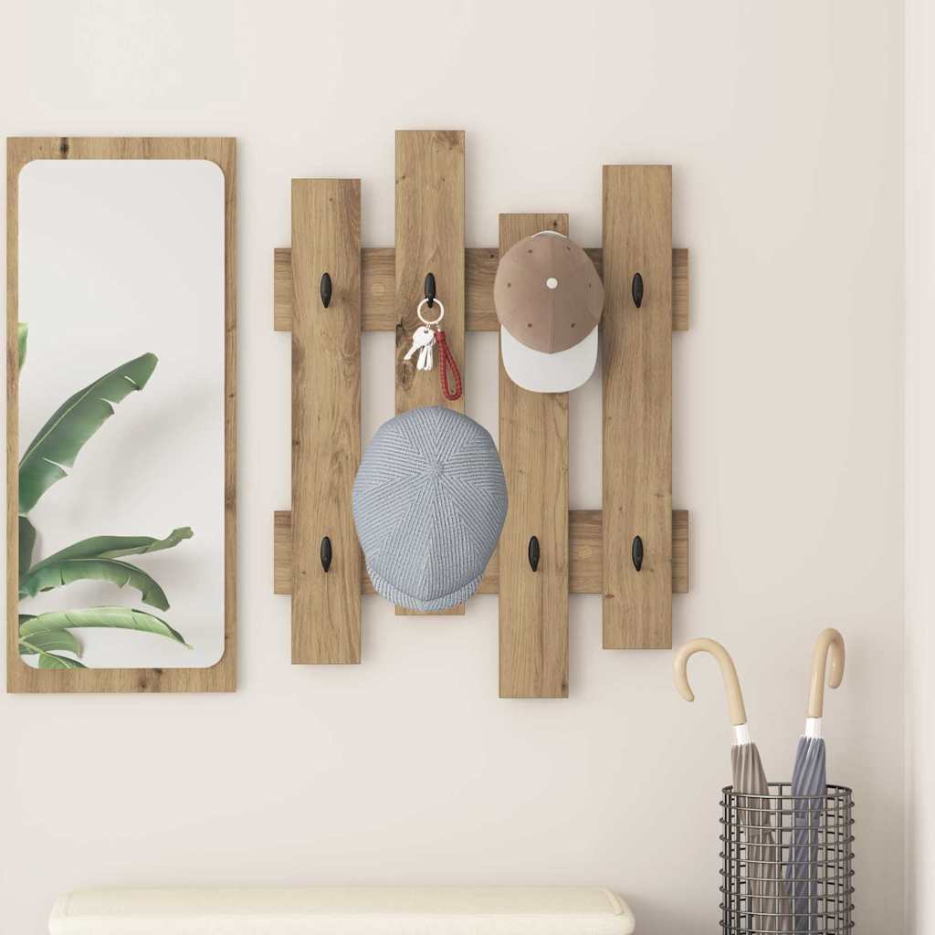 Appendiabiti a muro Rovere artigianale 60 x 3 x 82 cm