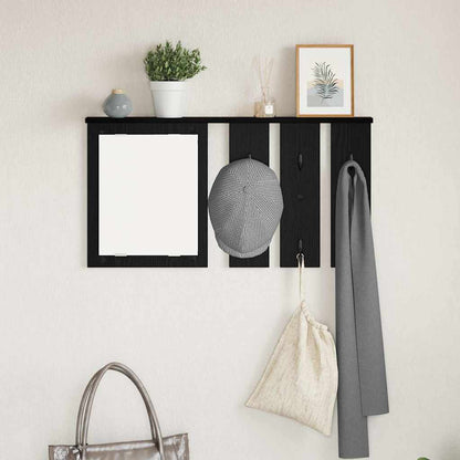 Appendiabiti a muro con lo scaffale Rovere nero 85 x 10 x 45 cm