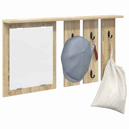 Appendiabiti a muro con specchio rovere sonoma 85 x 10 x 45 cm