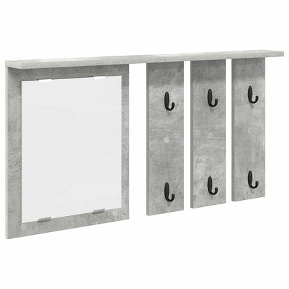 Appendiabiti a muro con specchio Grigio cemento 85 x 10 x 45 cm