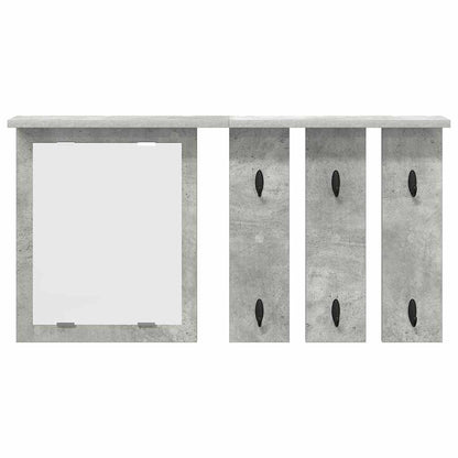Appendiabiti a muro con specchio Grigio cemento 85 x 10 x 45 cm
