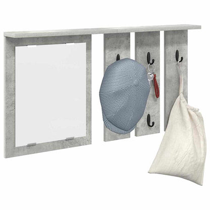 Appendiabiti a muro con specchio Grigio cemento 85 x 10 x 45 cm
