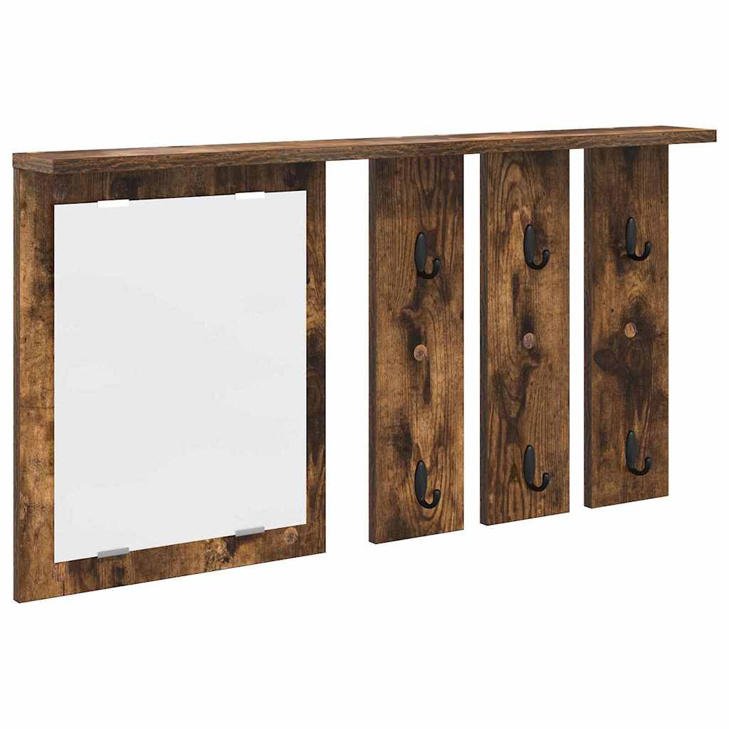 Appendiabiti a muro con lo scaffale Rovere fumo 85 x 10 x 45 cm