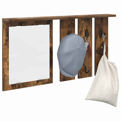 Appendiabiti a muro con lo scaffale Rovere fumo 85 x 10 x 45 cm