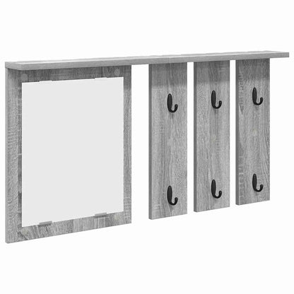 Appendiabiti a muro con specchio Grigio sonoma 85 x 10 x 45 cm