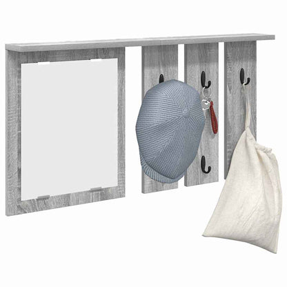Appendiabiti a muro con specchio Grigio sonoma 85 x 10 x 45 cm