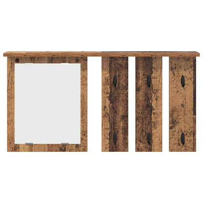 Appendiabiti a muro con specchio Legno vecchio 85 x 10 x 45 cm