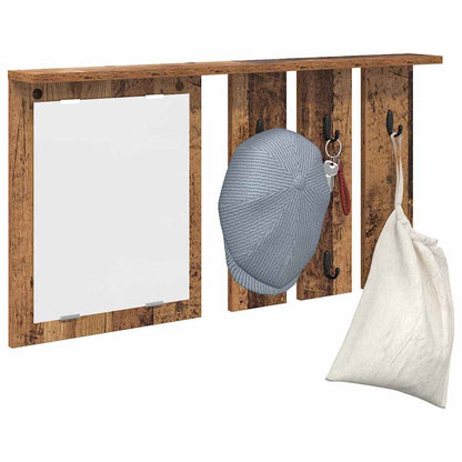 Appendiabiti a muro con specchio Legno vecchio 85 x 10 x 45 cm