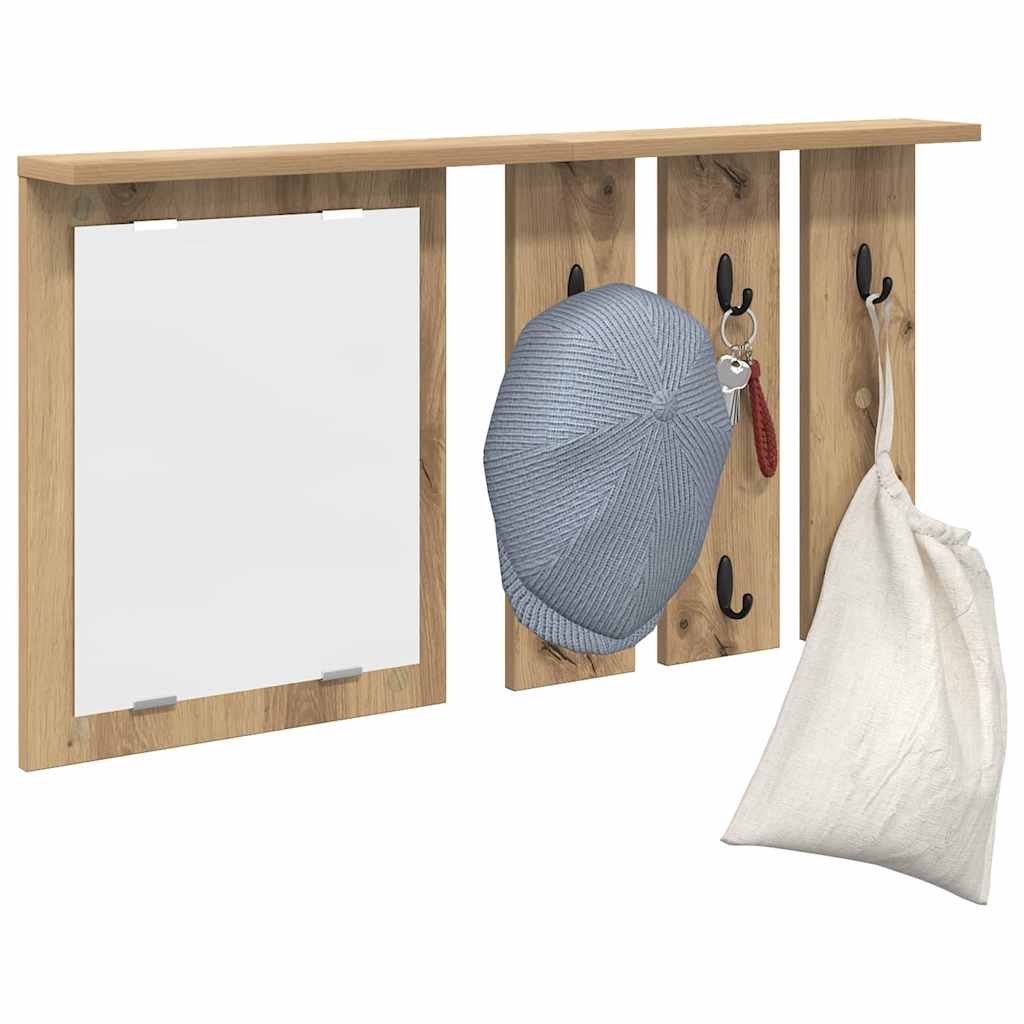 Appendiabiti a muro rovere artigianale 85 x 10 x 45 cm