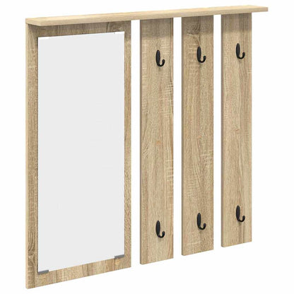 Appendiabiti a muro con specchio rovere sonoma 84 x 10 x 80 cm