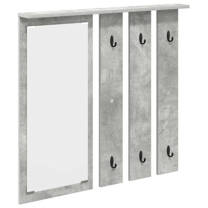 Appendiabiti a muro con specchio Grigio cemento 84 x 10 x 80 cm