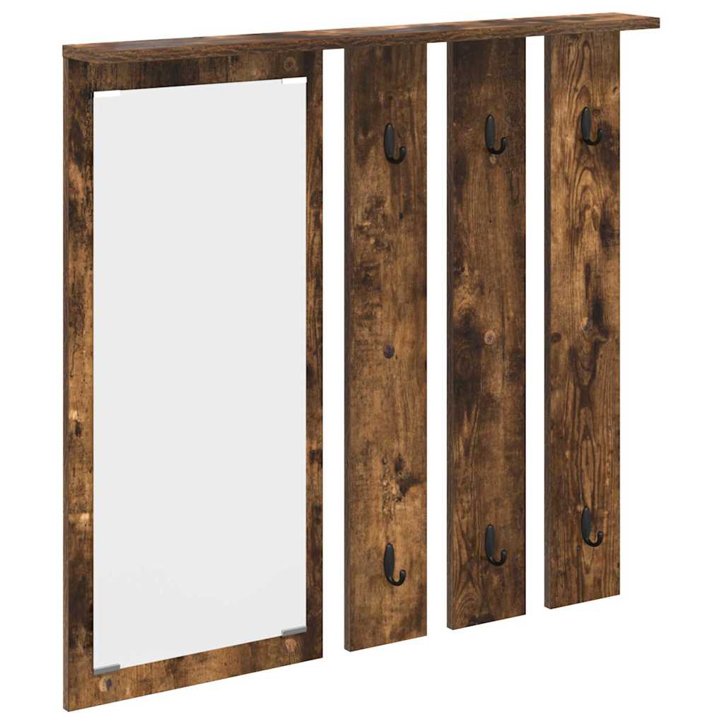 Appendiabiti a muro con lo scaffale Rovere fumo 84 x 10 x 80 cm