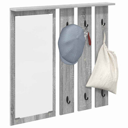 Appendiabiti a muro con specchio Grigio sonoma 84 x 10 x 80 cm