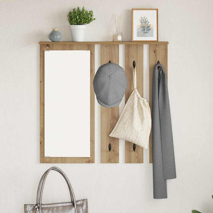 Appendiabiti a muro rovere artigianale 84 x 10 x 80 cm