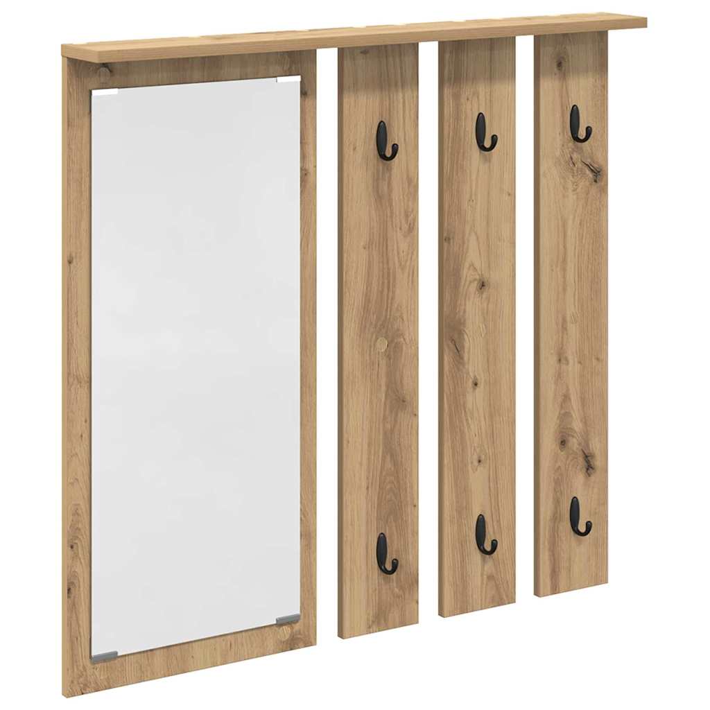 Appendiabiti a muro rovere artigianale 84 x 10 x 80 cm