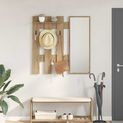 Appendiabiti a muro Rovere artigianale 100 x 10 x 100 cm